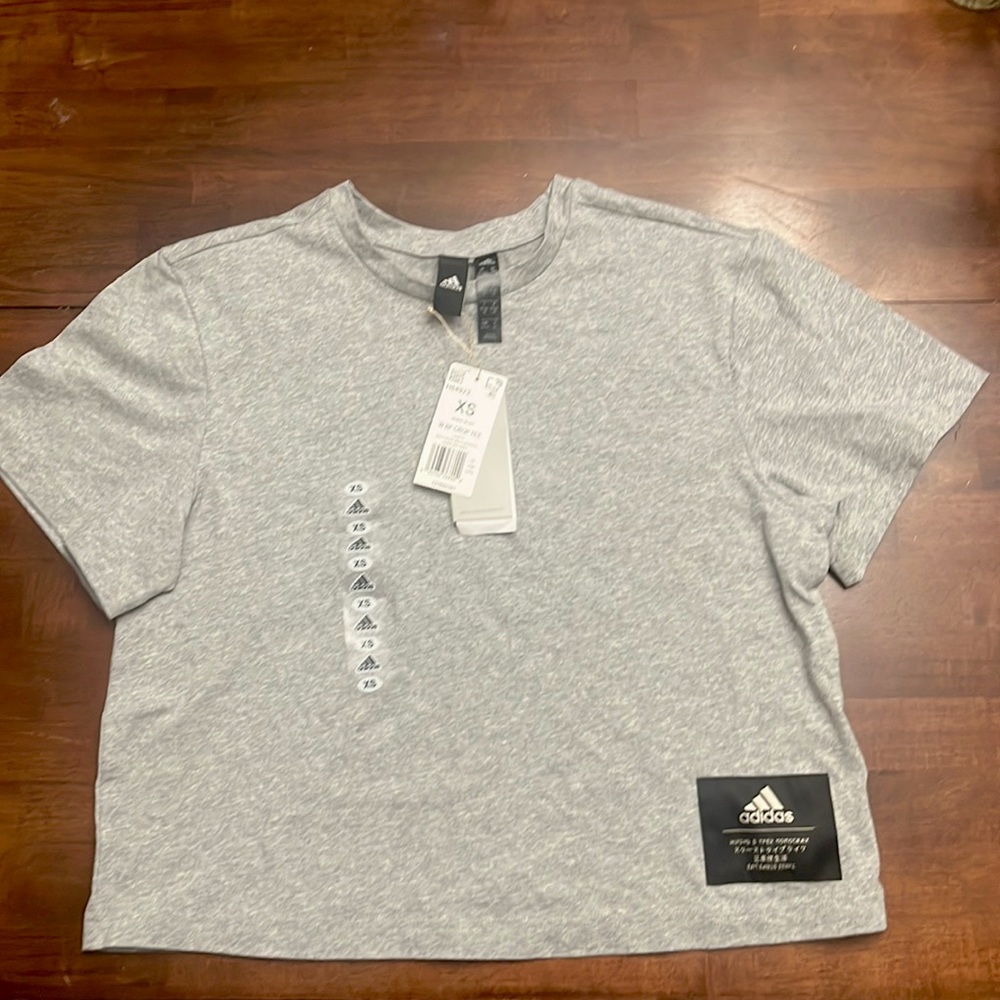 Adidas cropped grey Tee